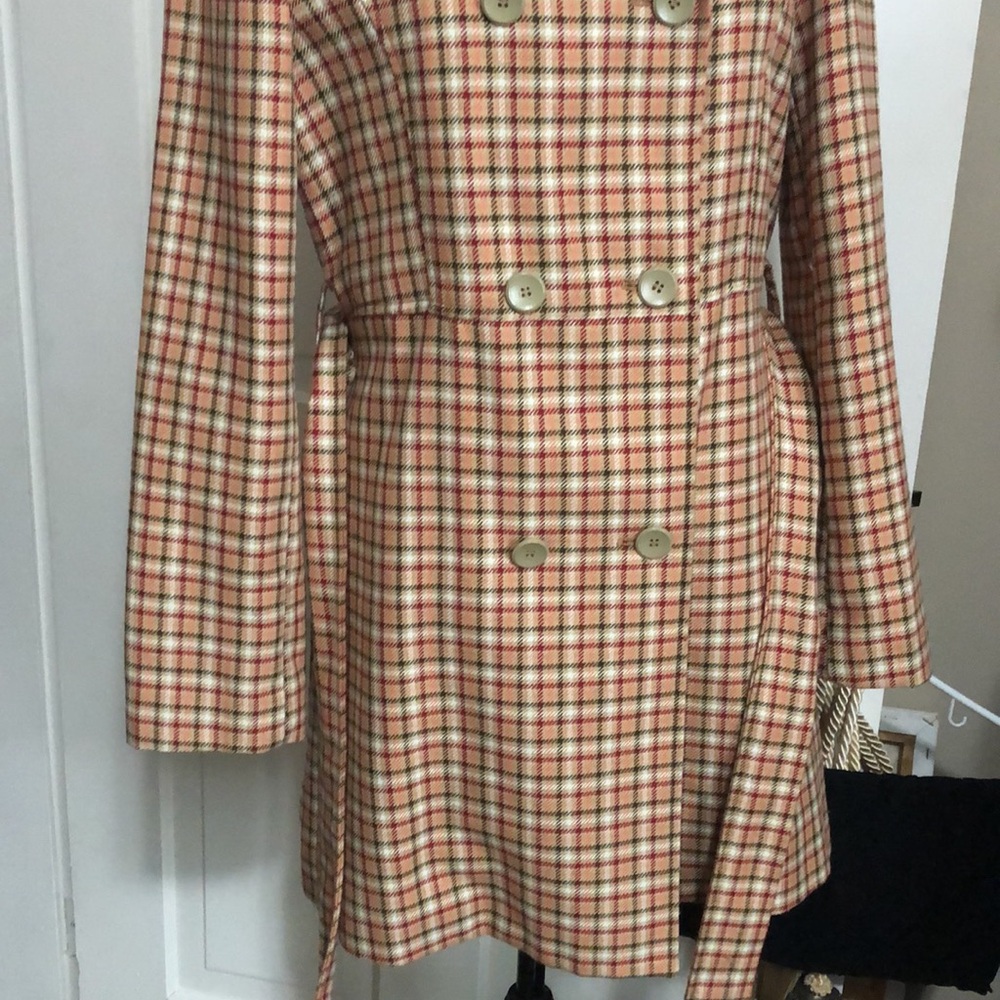 NICOLE MILLER • Beautiful Plaid Double-Breasted Trench Coat - Picture 10 of 16